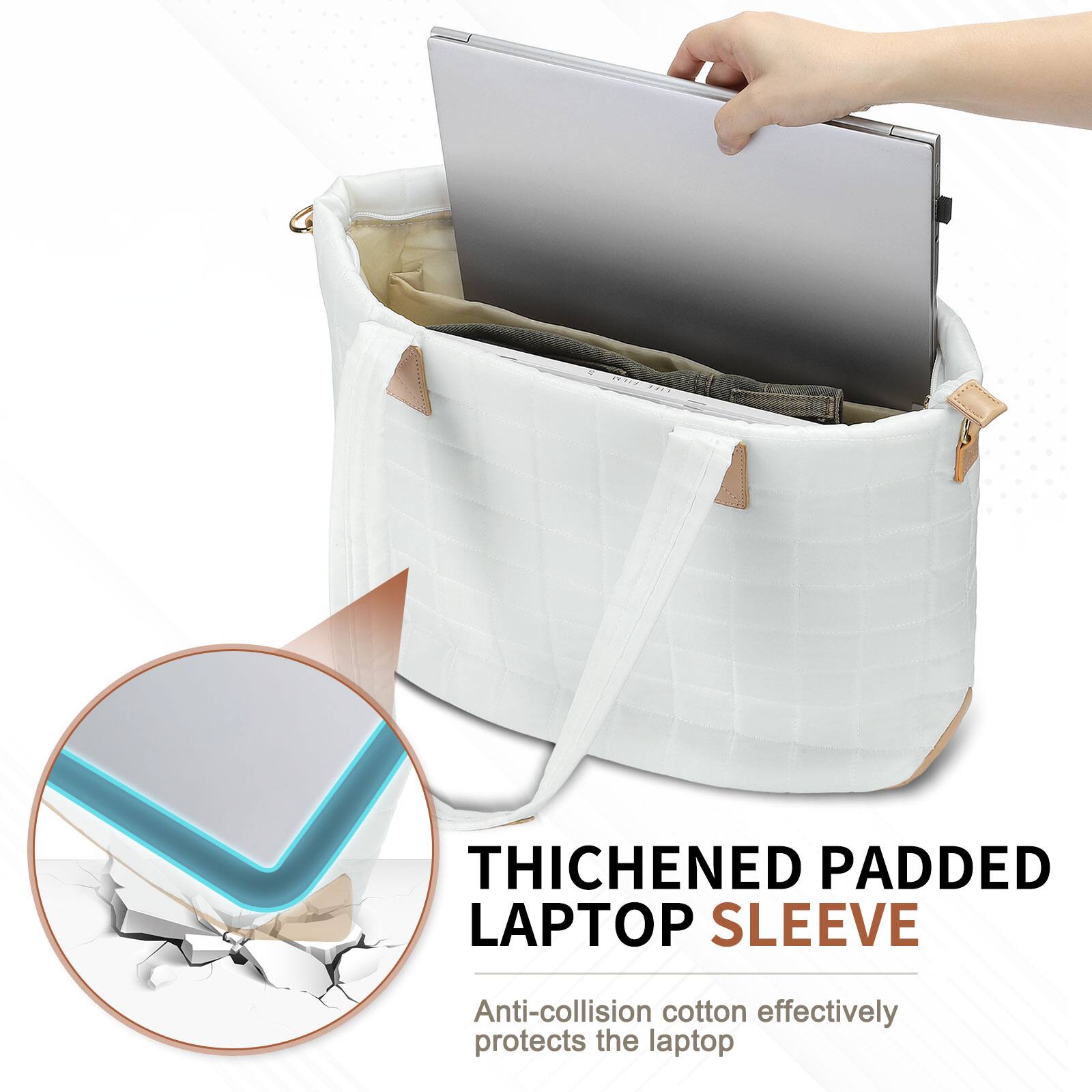 Thickened Padded Laptop Sleeve  
Anti-collision cotton effectively protects the laptop