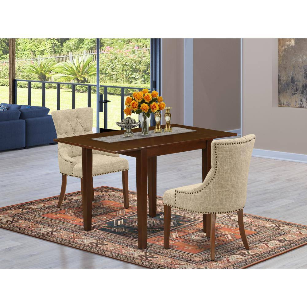 Angle. East West Furniture - Dining Room Set Mahogany - Brown.