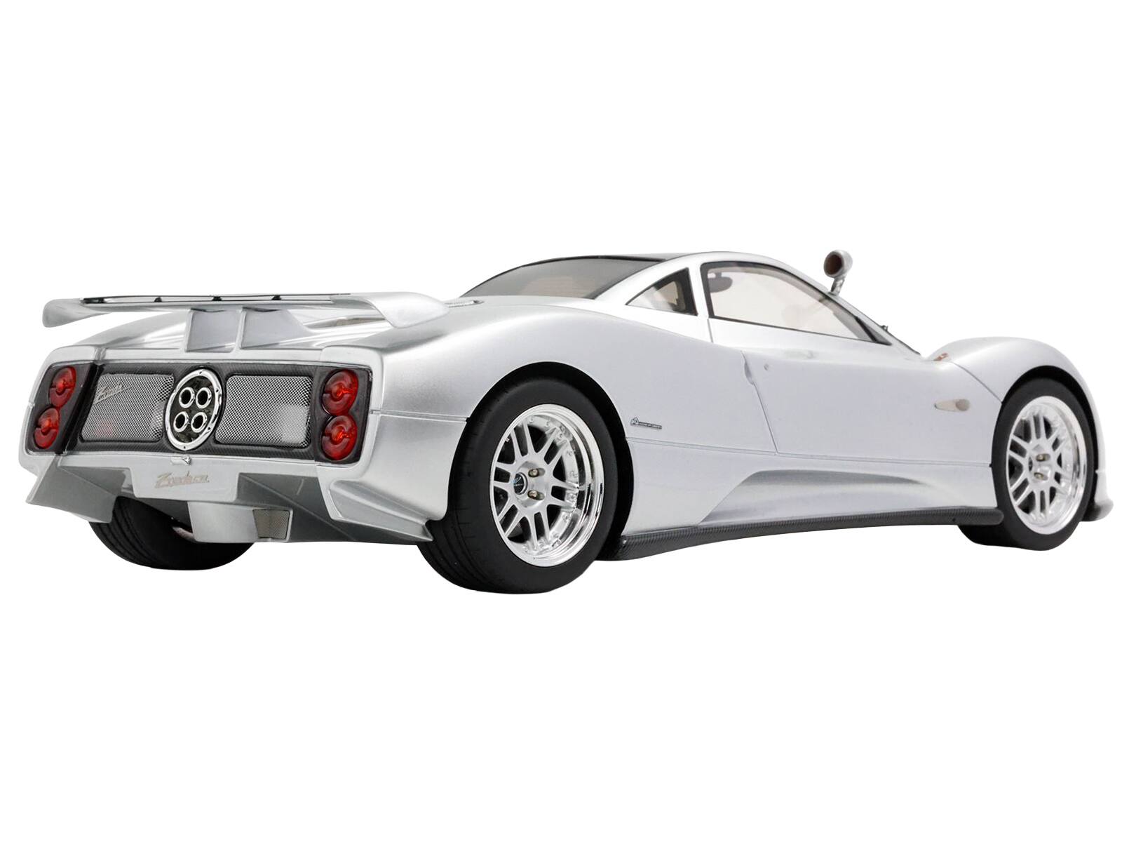 Alt View 7. BBR - Pagani Zonda C12 Silver Metallic "VIN 001 20th Anniversary Restoration" with CASE Limited Ed 1/18 Model Car by BBR.