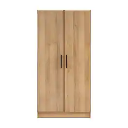 Prepac - Elite 32 inch Storage Cabinet, 16" D x 32" W x 65" H - Oak