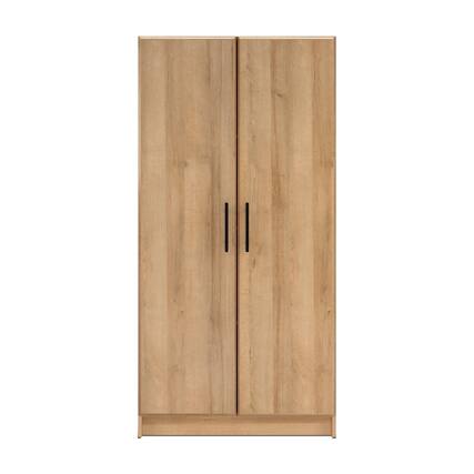 Front. Prepac - Elite 32 inch Storage Cabinet, 16" D x 32" W x 65" H, Oak - Oak.