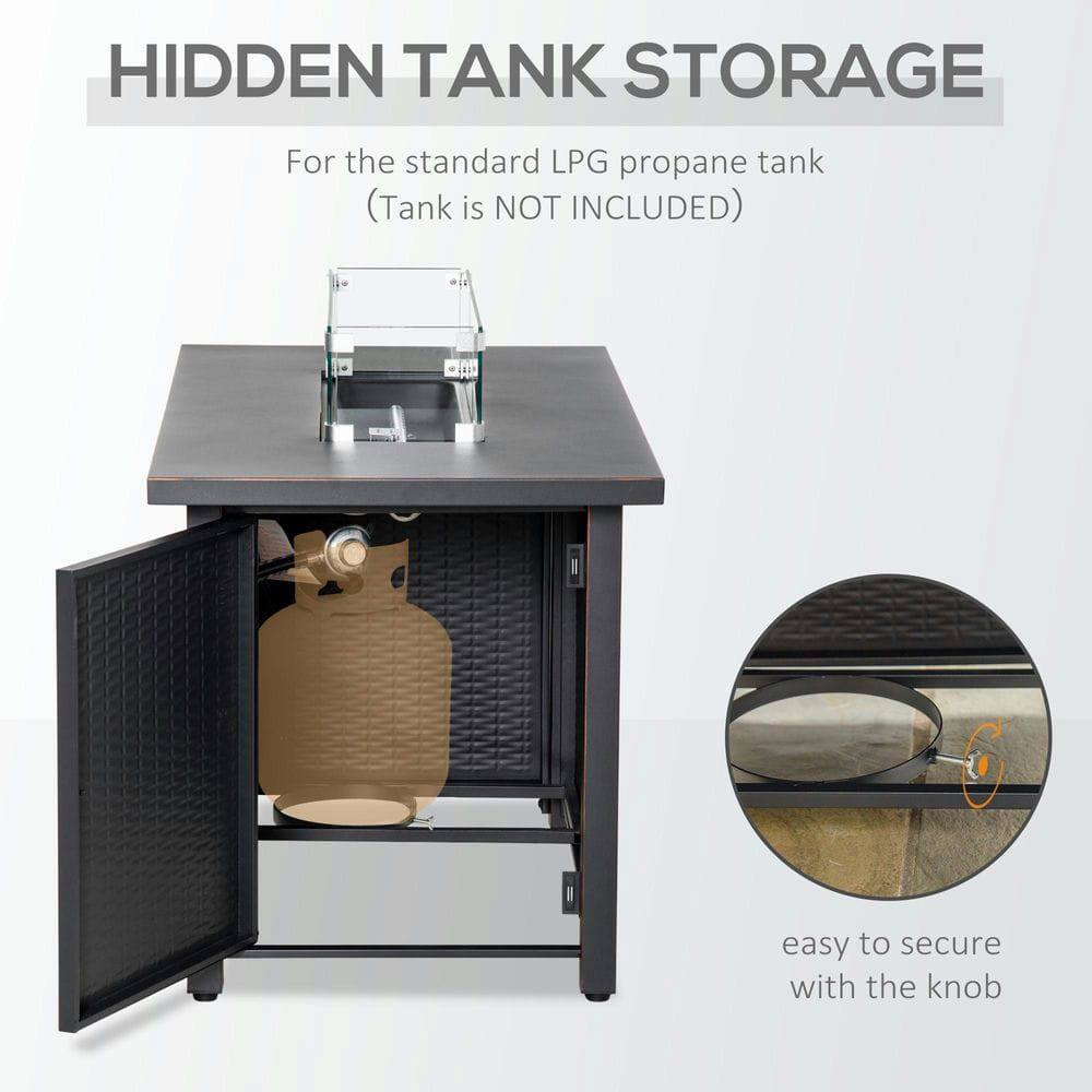 HIDDEN TANK STORAGE

For the standard LPG propane tank (Tank is NOT INCLUDED)

easy to secure with the knob