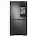 Front. Samsung - 23 cu. ft. 4-Door Flex Counter Depth Smart Refrigerator with Family Hub - Black Stainless Steel.