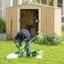 Alt View 3. Costway - 8 × 6 FT Outdoor Storage Shed Galvanized Steel Shed with Base Floor Wood Grain - Natural.