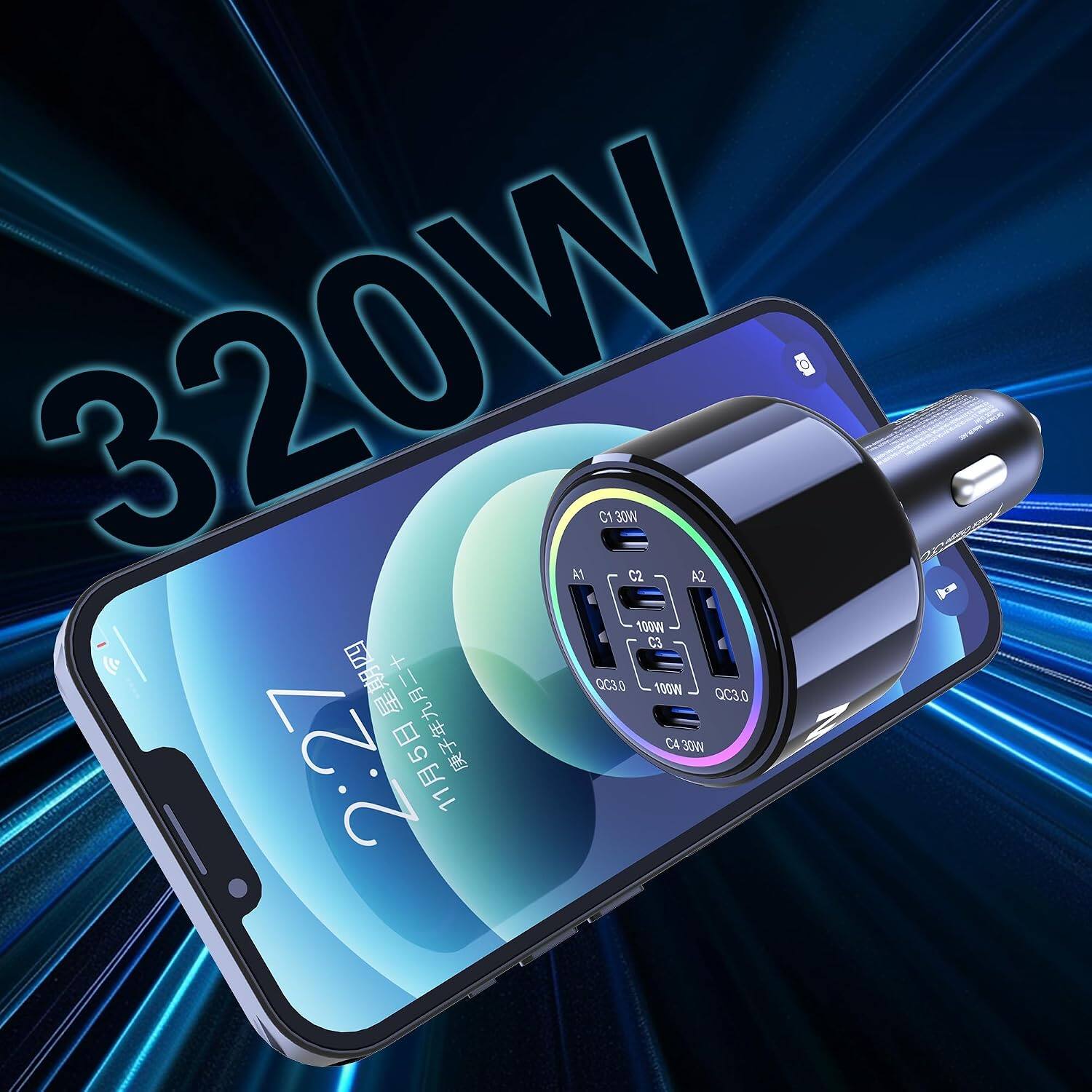 320W  
A1 C1 30W  
C1 30W  
C2 A2 100W  
C3 100W  
QC3.0  
CA 30W  
2:27