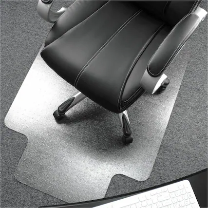 Front. Floortex - Ultimat Polycarbonate Lipped Chair Mat for Carpets over 1/2'' - 48'' x 53'' - Clear.