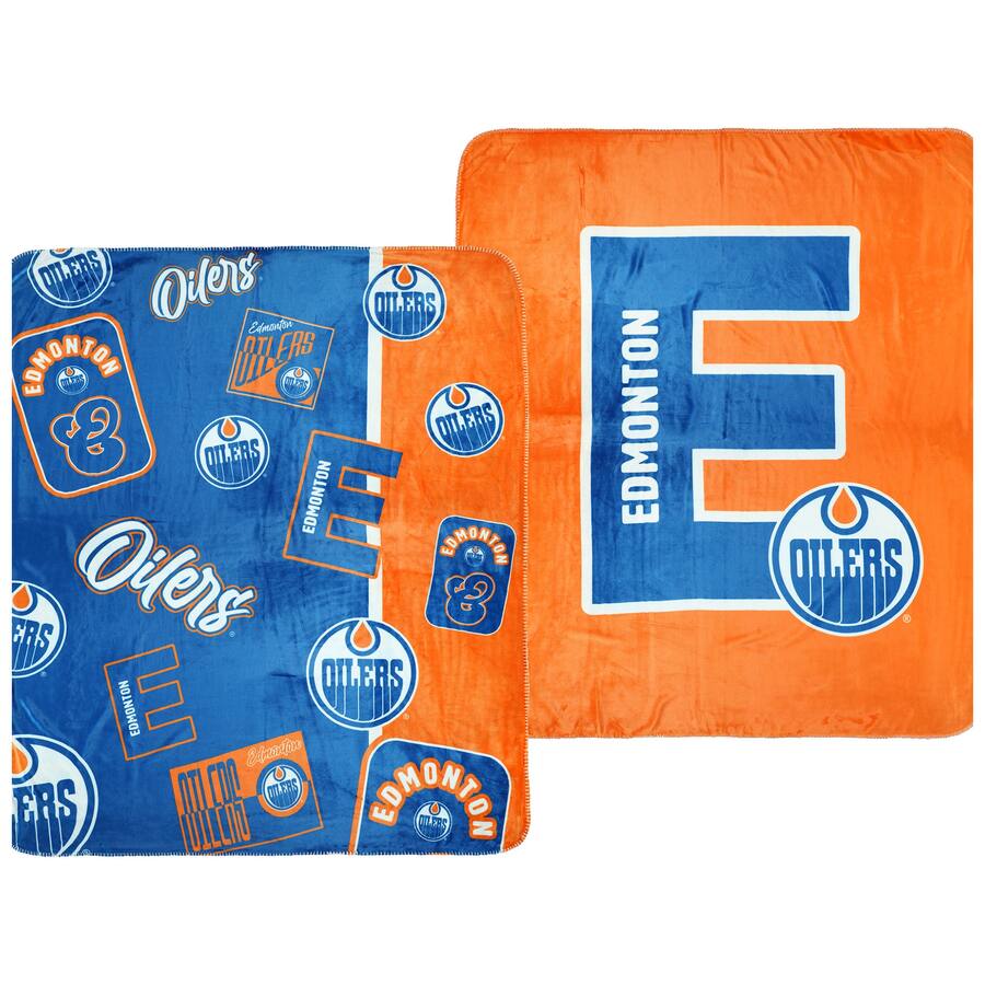 Logo Brands Edmonton Oilers 50 x 60 Dream Weave Throw Blanket Royal ...