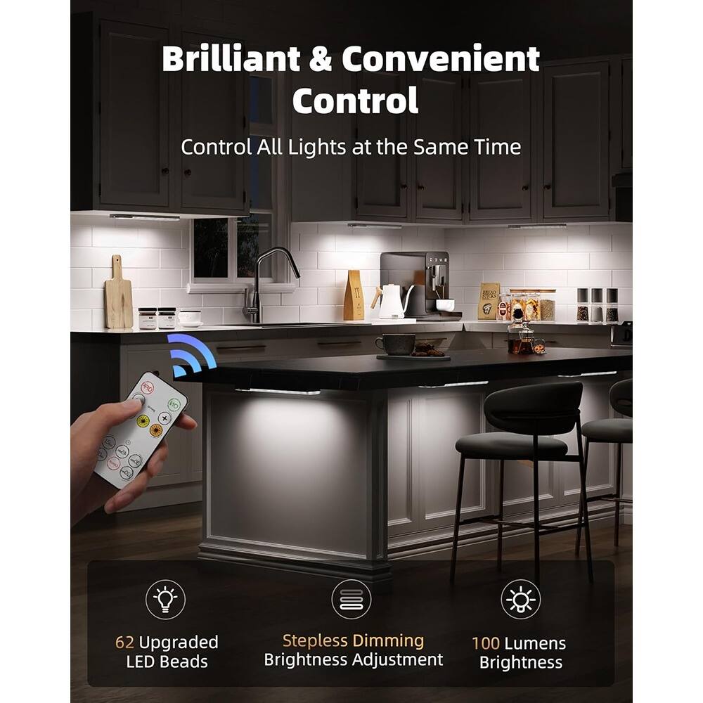 Brilliant & Convenient Control  
Control All Lights at the Same Time  

62 Upgraded LED Beads  
Stepless Dimming Brightness Adjustment  
100 Lumens Brightness