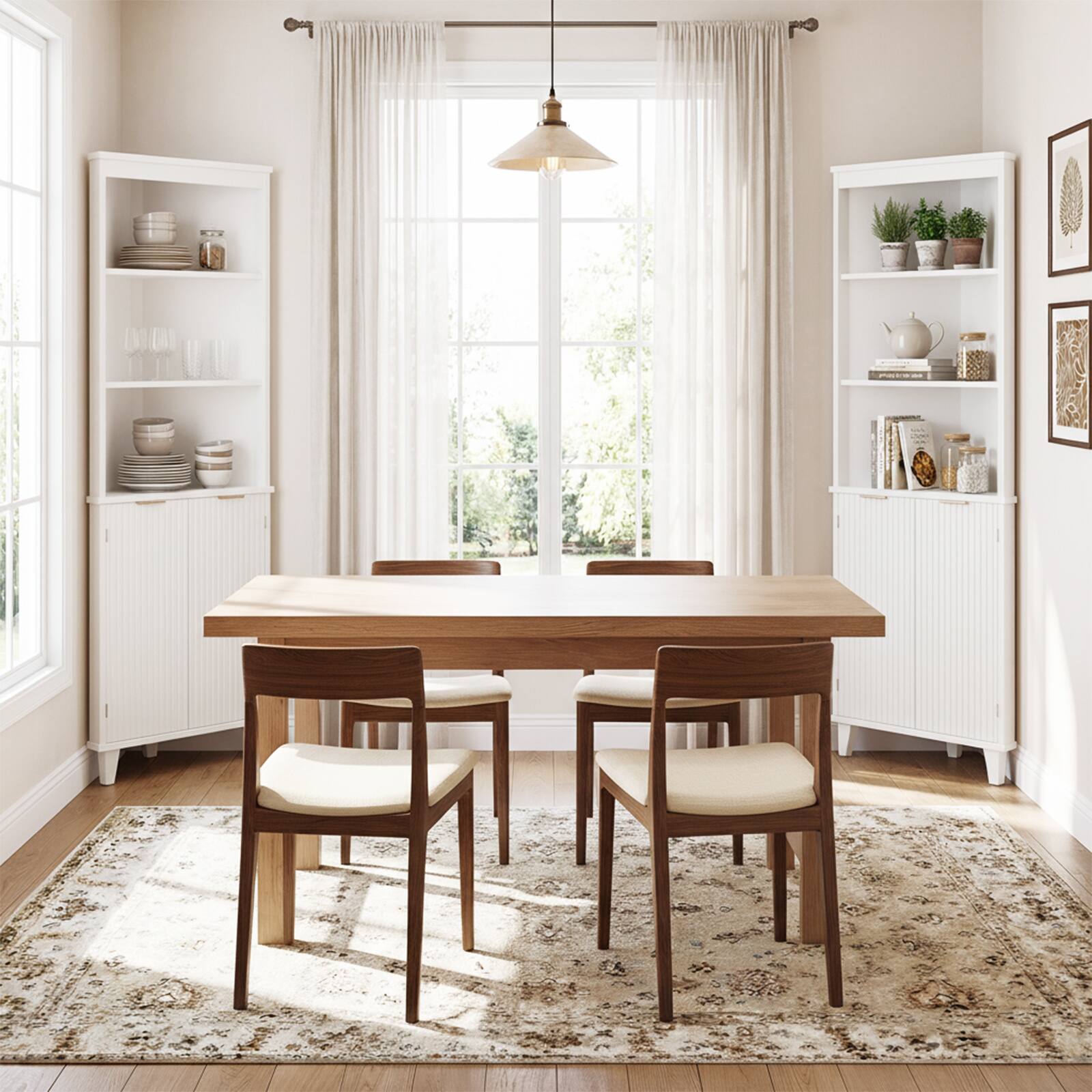 Alt View 5. Costway - Costway 68" Tall Corner Cabinet with Fluted Doors, Modern Bathroom Floor Storage Cabinet - White.