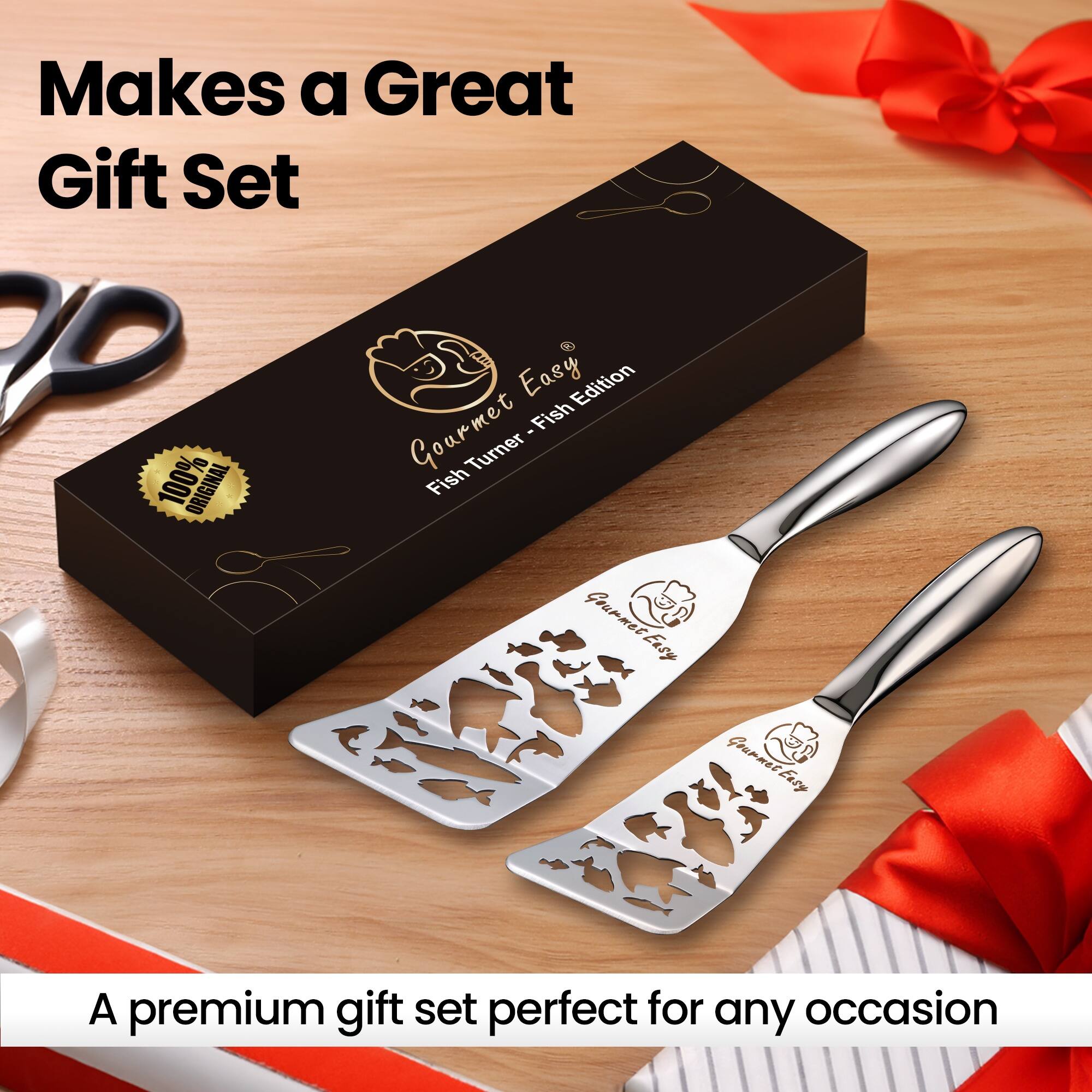 Makes a Great Gift Set

Gourmet Easy Fish Turner - Fish Edition

A premium gift set perfect for any occasion