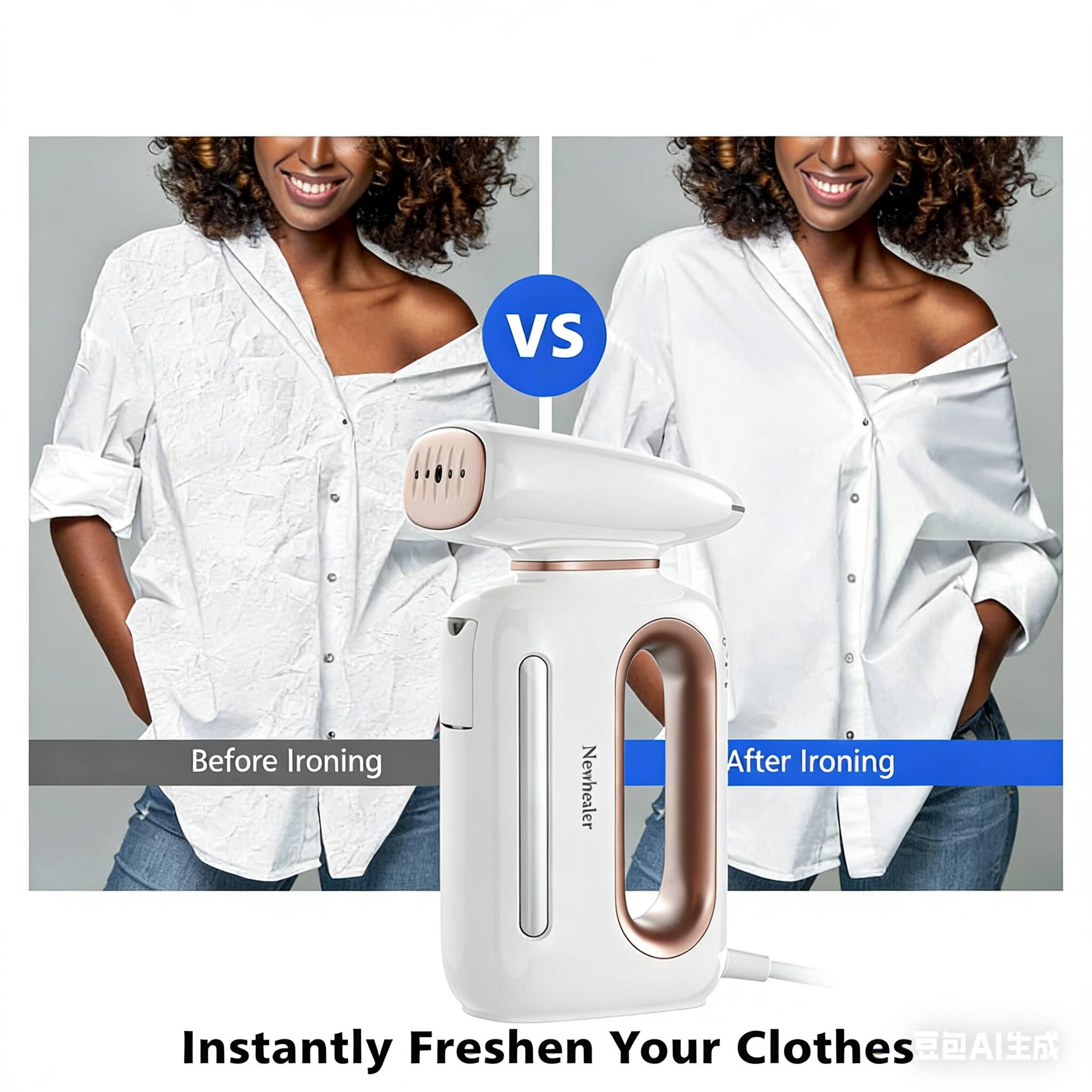 VS  
Before Ironing  
Newhealer  
After Ironing  

Instantly Freshen Your Clothes