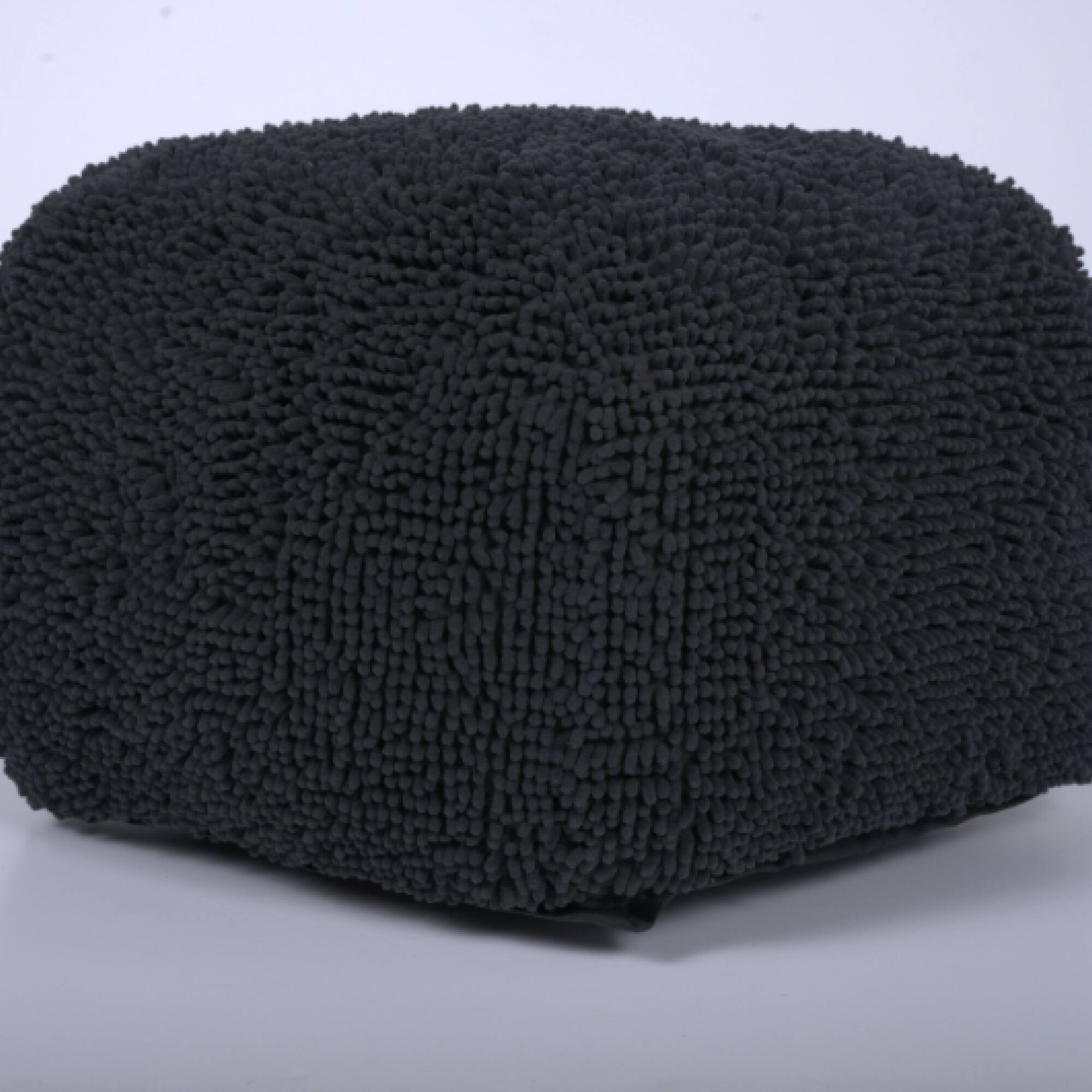 Back. GOODSILO - Soft Microfiber Square Pouf with Plush Seating for Cozy Comfort - Charcoal.