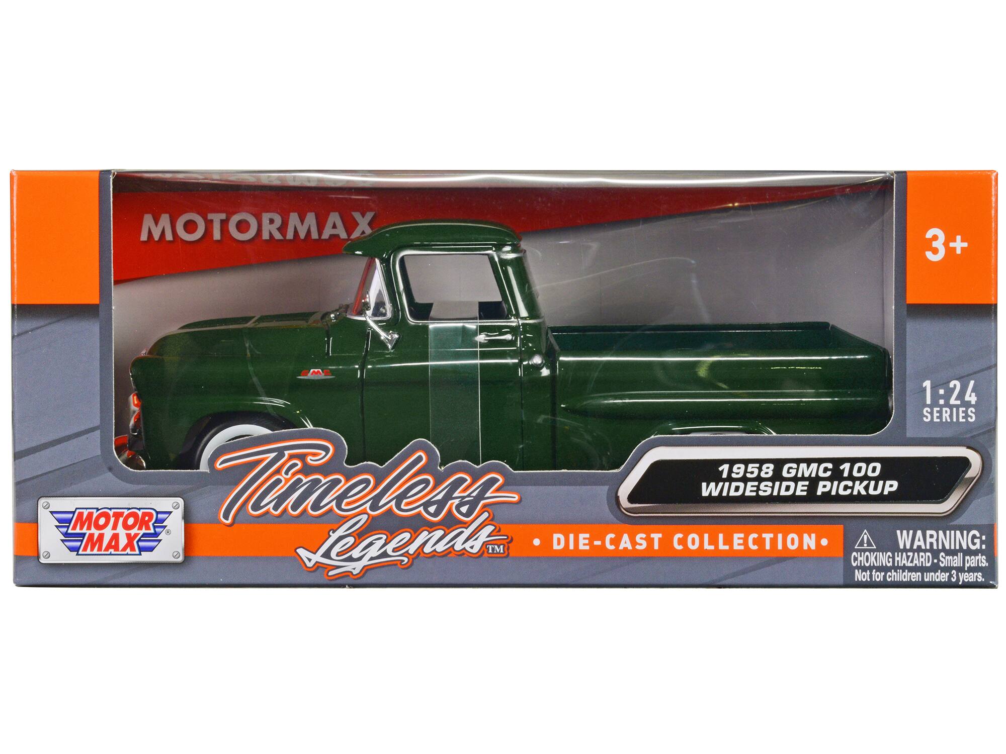 "1958 GMC 100 Wideside Pickup Truck Green ""Timeless Legends"" Series 1/24 Diecast Model Car by Motormax" price history on PriceWatchPro