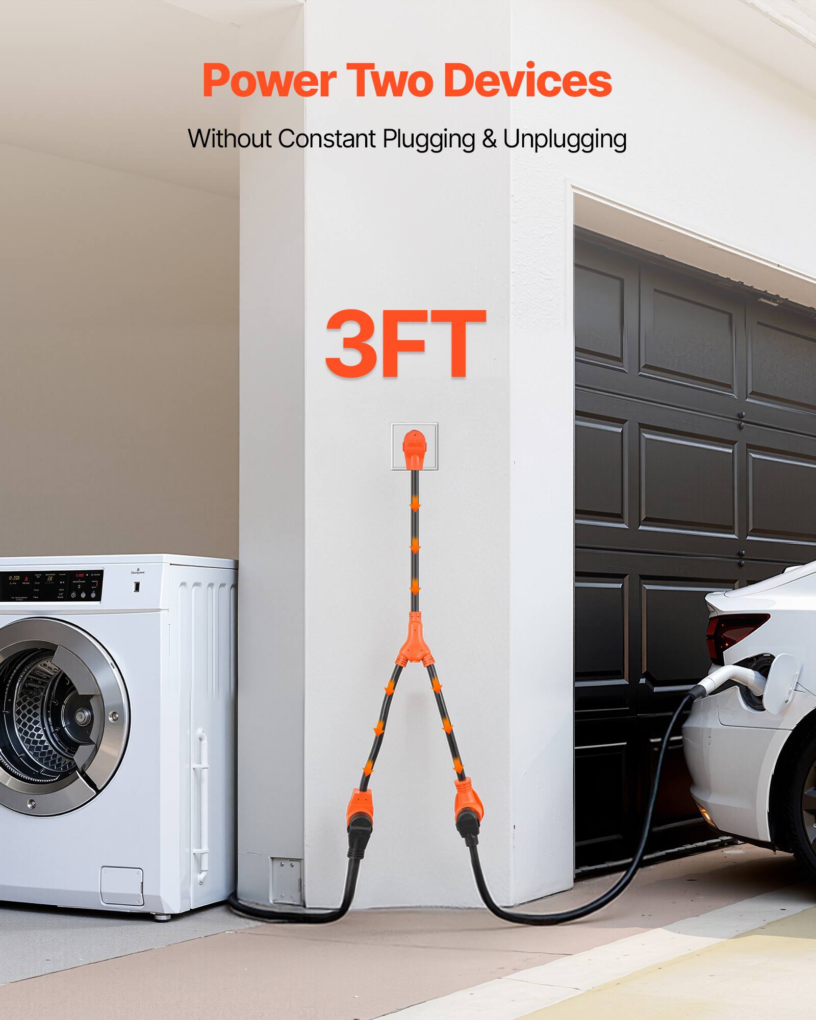 Power Two Devices Without Constant Plugging & Unplugging  
3FT  
2018