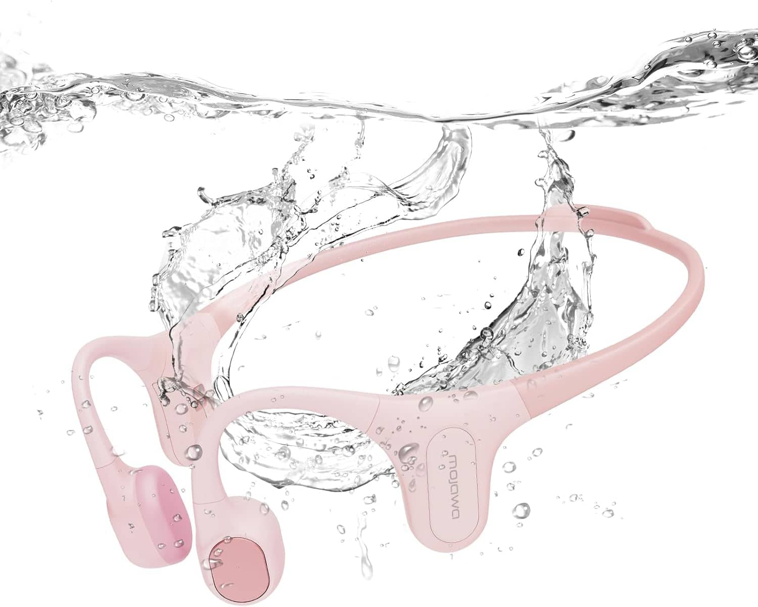Mojawa - Run Plus Bluetooth Bone-Conduction Waterproof Open-Ear Headphones with Microphone for Outdoor Sports - Pink