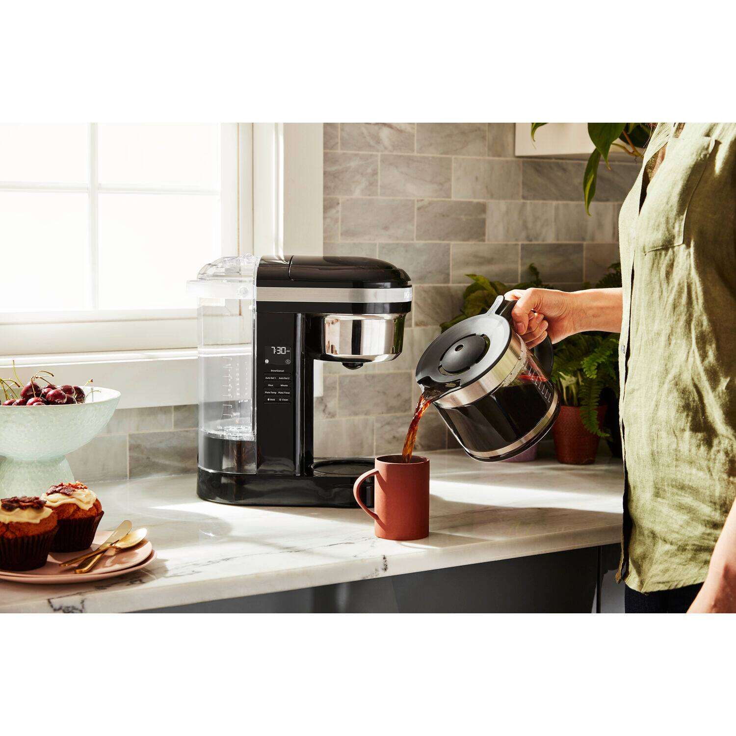 Alt View 4. KitchenAid - 12-Cup Drip Coffee Maker with Spiral Showerhead and Programmable Warming Plate in Onyx Black - Onyx Black.
