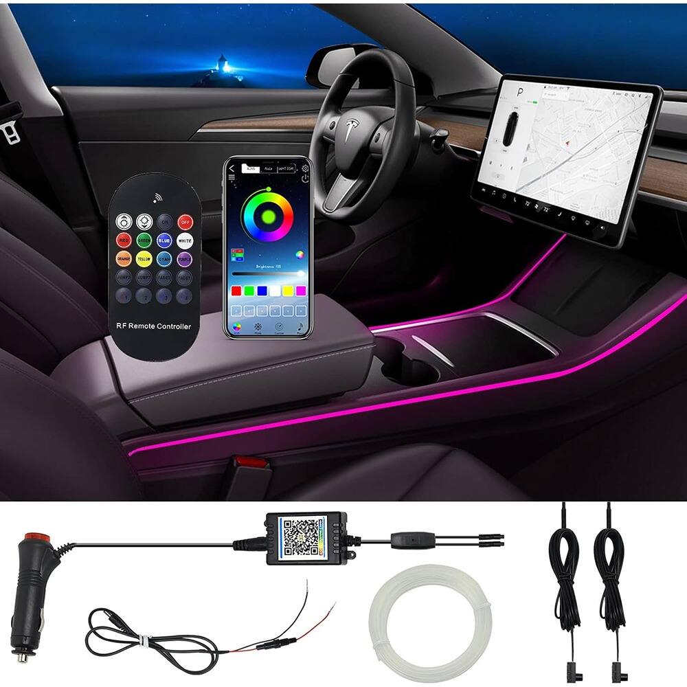 PARKER SLATER - Tesla Model 3/Y Interior Lights, Neon Ambient Lighting Kit with APP and Remote Control Accessories - RGB