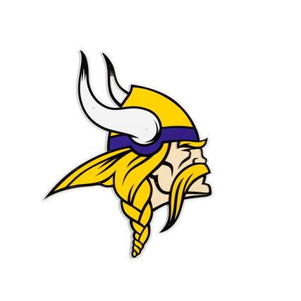 Front. Evergreen Enterprises - Minnesota Vikings 23" Layered Metal Wall Art Sign - Multicolor.