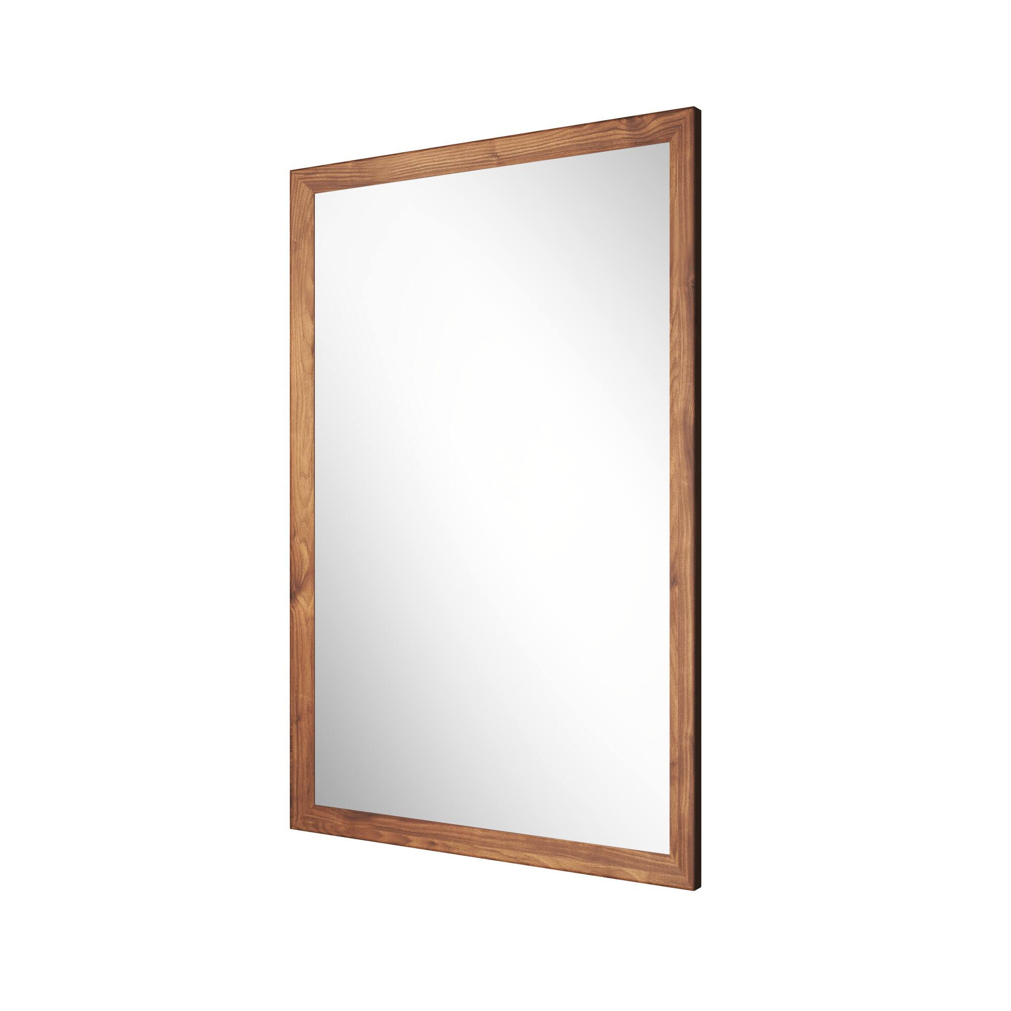 Alt View 1. Boyel Living - 36 in W x 24 in L Dark Wood Grain Rectangular Slanted Edge Aluminum Framed Wall Bathroom Vanity Mirror.