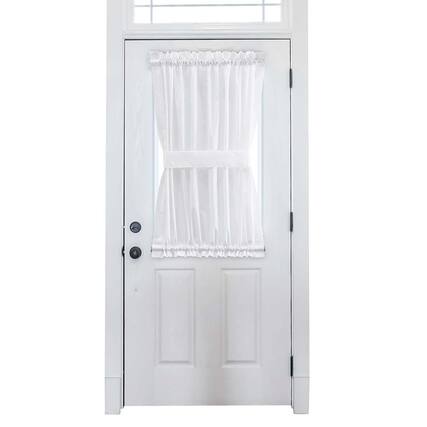 Front. Ellis Curtain - Ellis Stacey 1.5" Rod Pocket High Quality Fabric Solid Color Door Panel 41"x72" White - White.