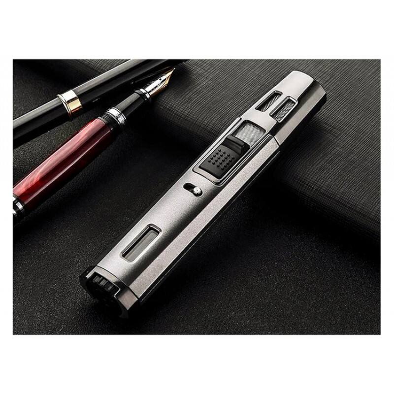 Alt View 6. Prestige - The Partizan Torch Lighter (Silver) - Silver Finish.