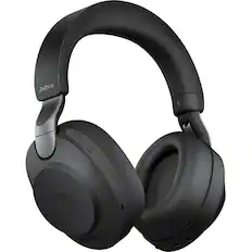Front. Jabra - Jabra Evolve2 85 Headset - Stereo - Wireless - Bluetooth - Over-the-head - Binaural - Supra-aural - Black - Black.