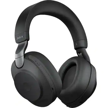 Front. Jabra - Jabra Evolve2 85 Headset - Stereo - Wireless - Bluetooth - Over-the-head - Binaural - Supra-aural - Black - Black.