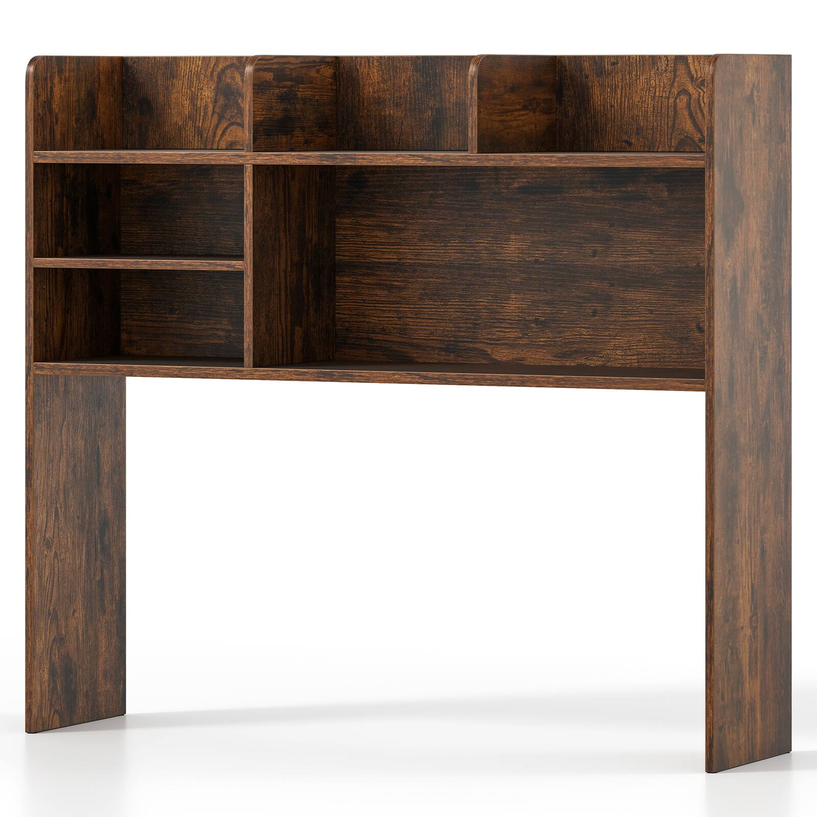 Alt View 9. Gymax - Gymax 3-Tier Desktop Bookshelf w/ 6 Shelves Desk Organizer for Computer Desk Brown - Rustic Brown.