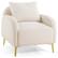 Front. Costway - Modern Teddy Upholstered Accent Chair with Pillow - White.