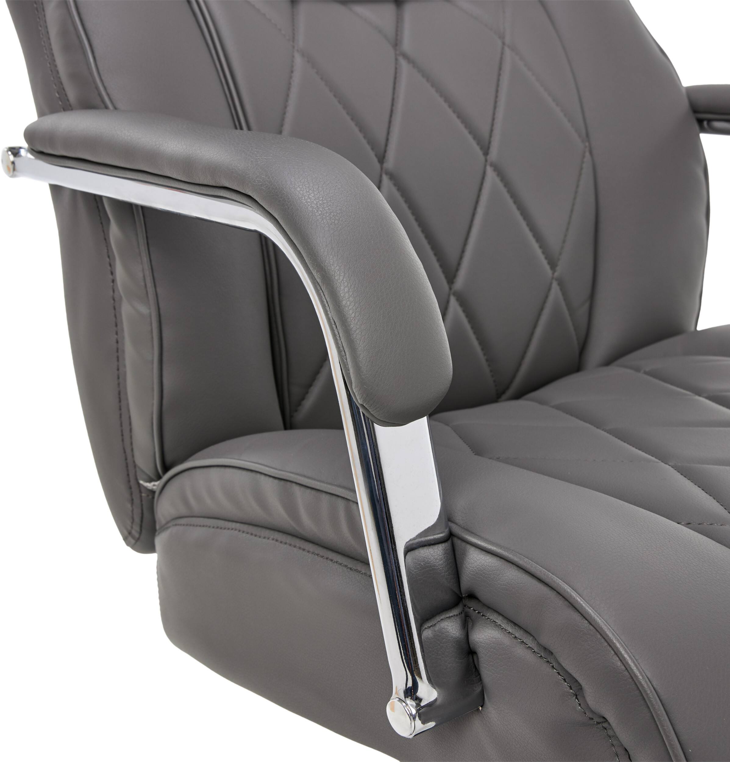 Alt View 15. La-Z-Boy - Comfort and Beauty Sutherland Diamond-Quilted Bonded Office Chair - Moon Rock Gray.