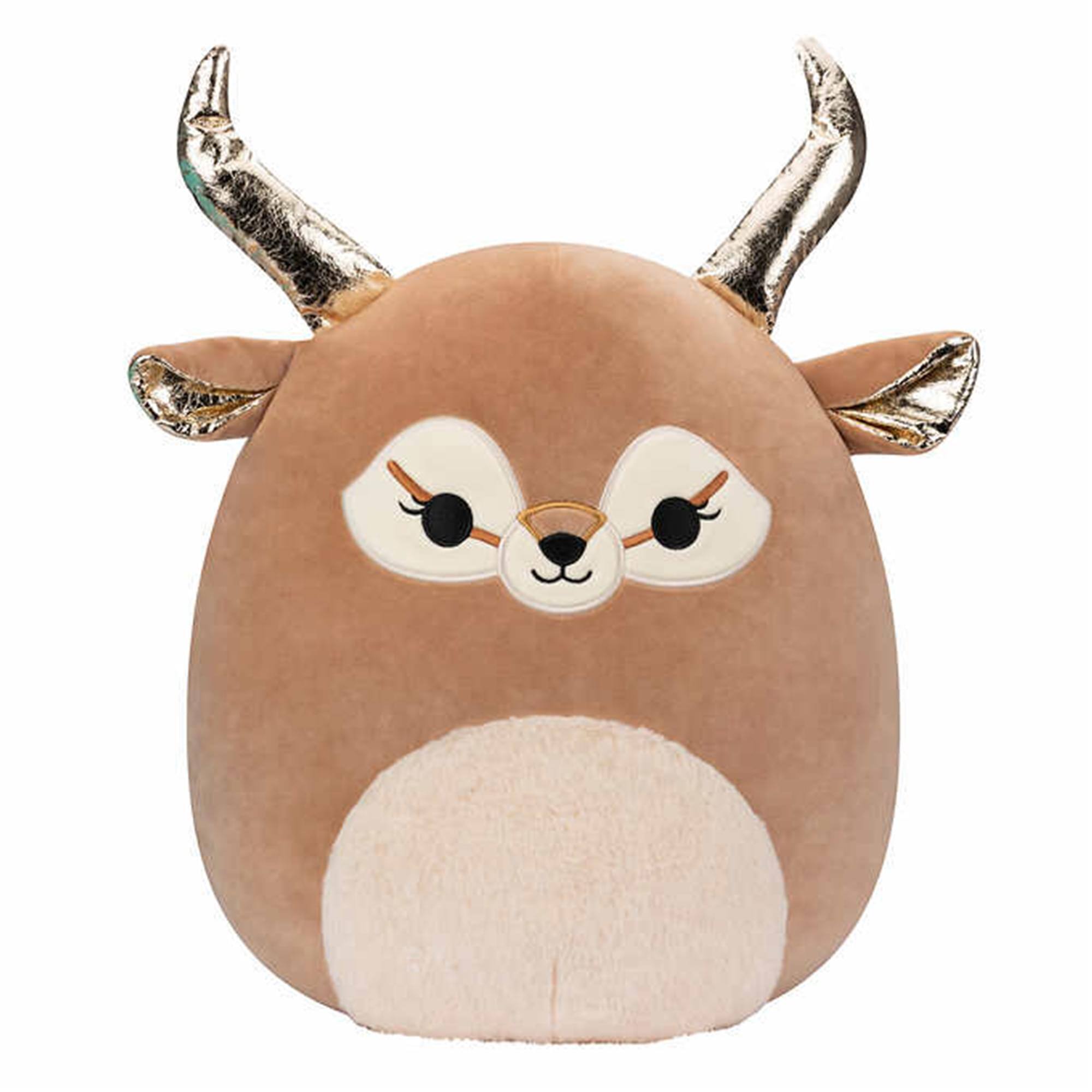 Front. Kellytoy - Squishmallow 16 Inch Plush | Antelope - Beige.