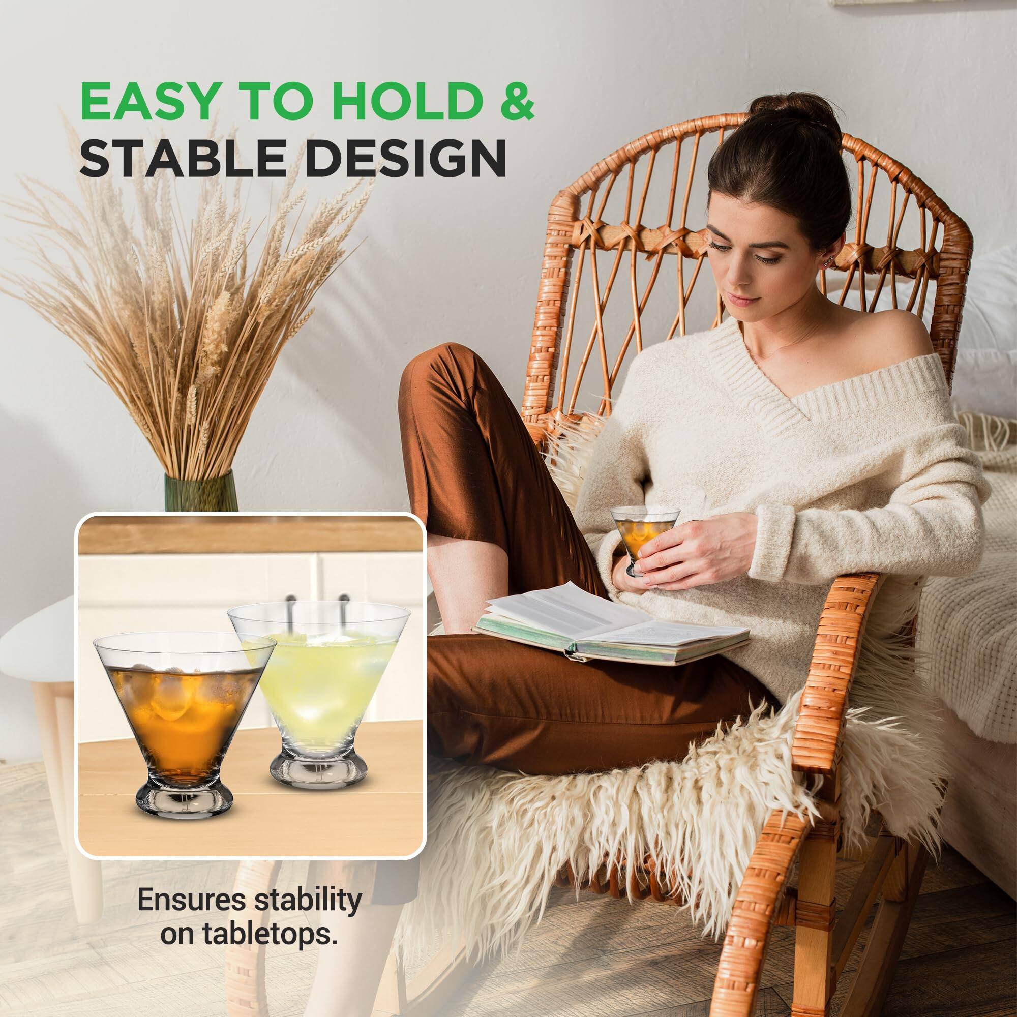 EASY TO HOLD & STABLE DESIGN  
Ensures stability on tabletops.