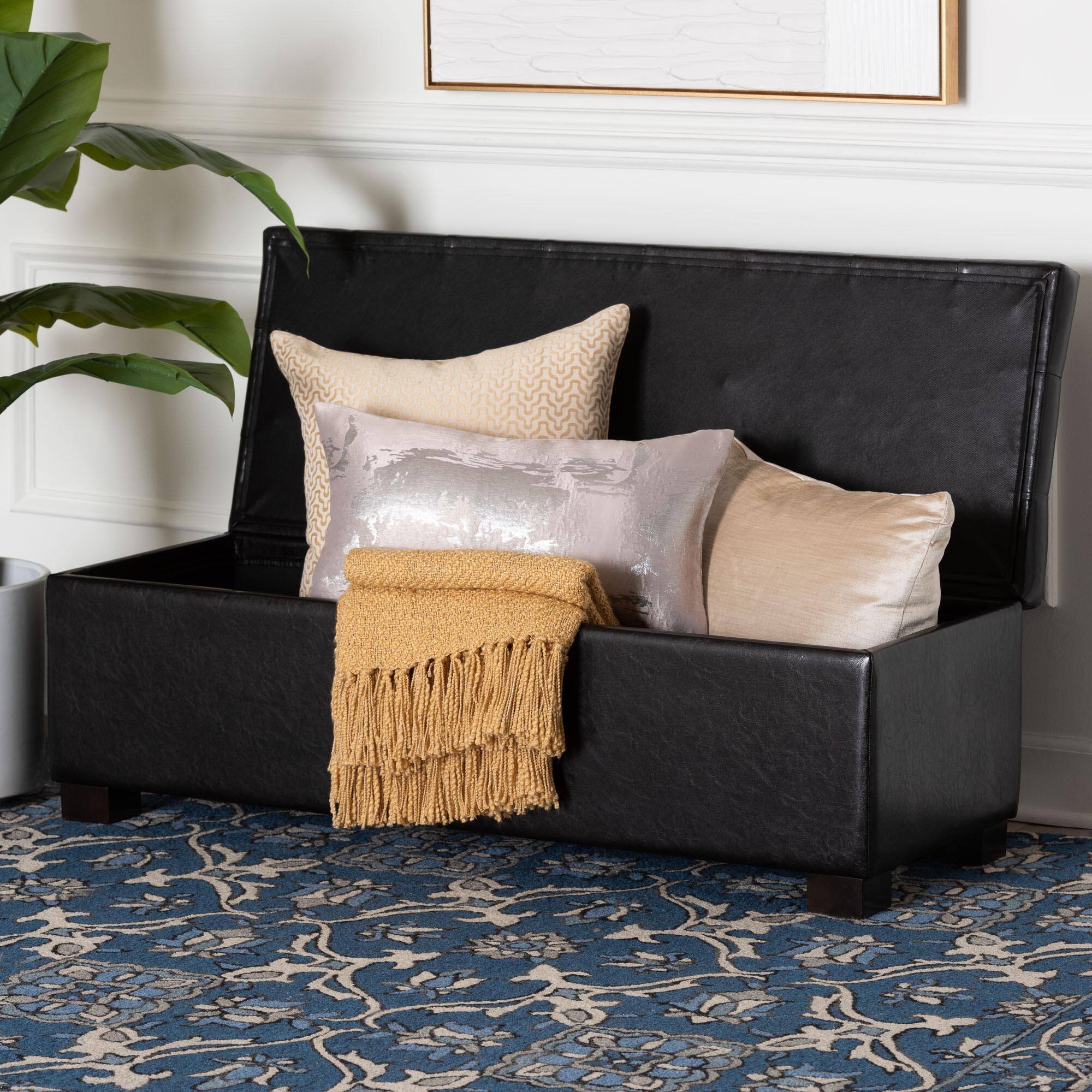 Alt View 5. Baxton Studio - Roanoke Contemporary Ottoman - Dark Brown.