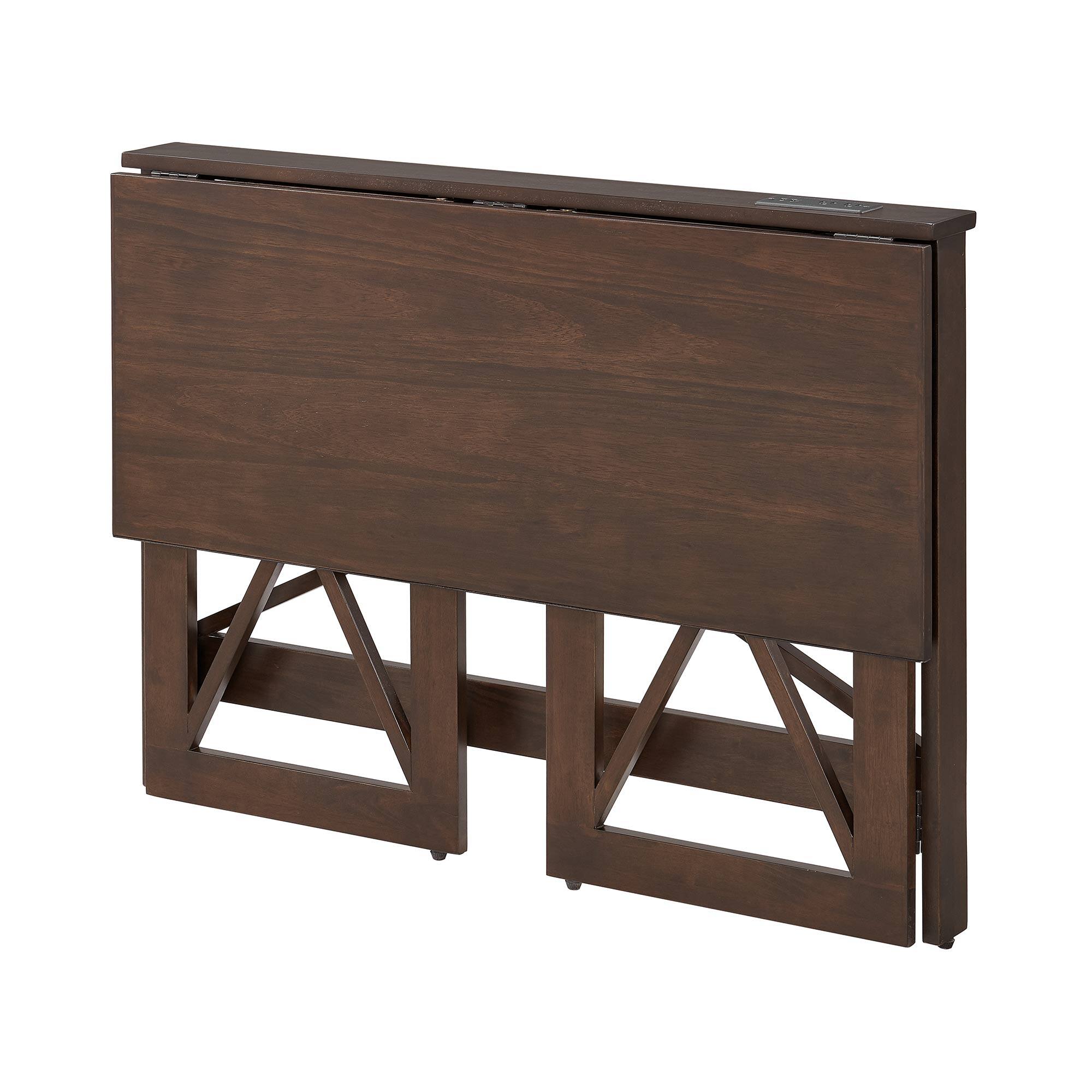 Alt View 8. MECO - MECO Stakmore Stylish Versatile Folding Desk with Built In Outlets, Espresso - Espresso.