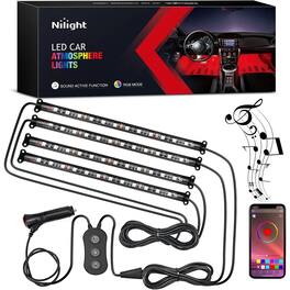 PARKER SLATER - Car Interior Lights, RGB Strip with APP Control, Music Sync & Multi-Scene Mode for Cars/Trucks/SUVs - 4PCS LED Strip Lights—APP