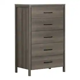 Hivvago - Modern Grey 5 Drawer Storage Chest - Gray