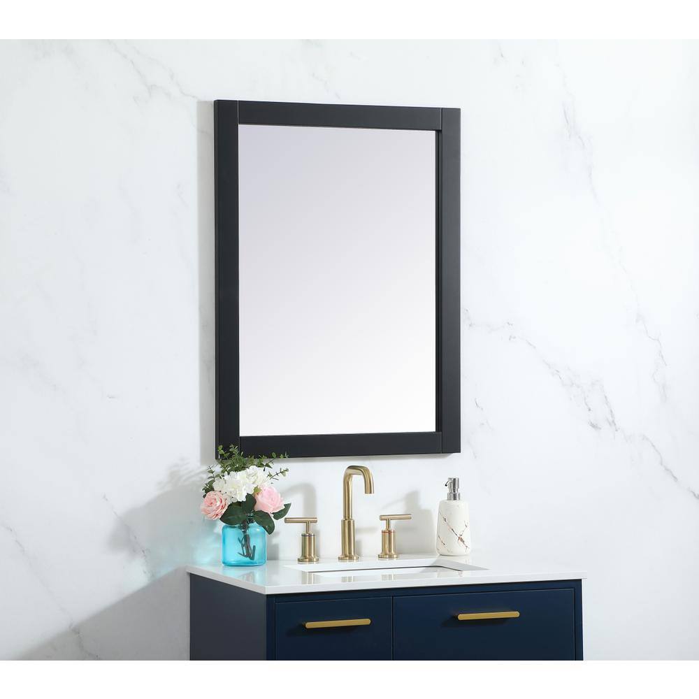 Alt View 4. Elegant Decor - Aqua vanity mirror 24x32 inch in black - Black.