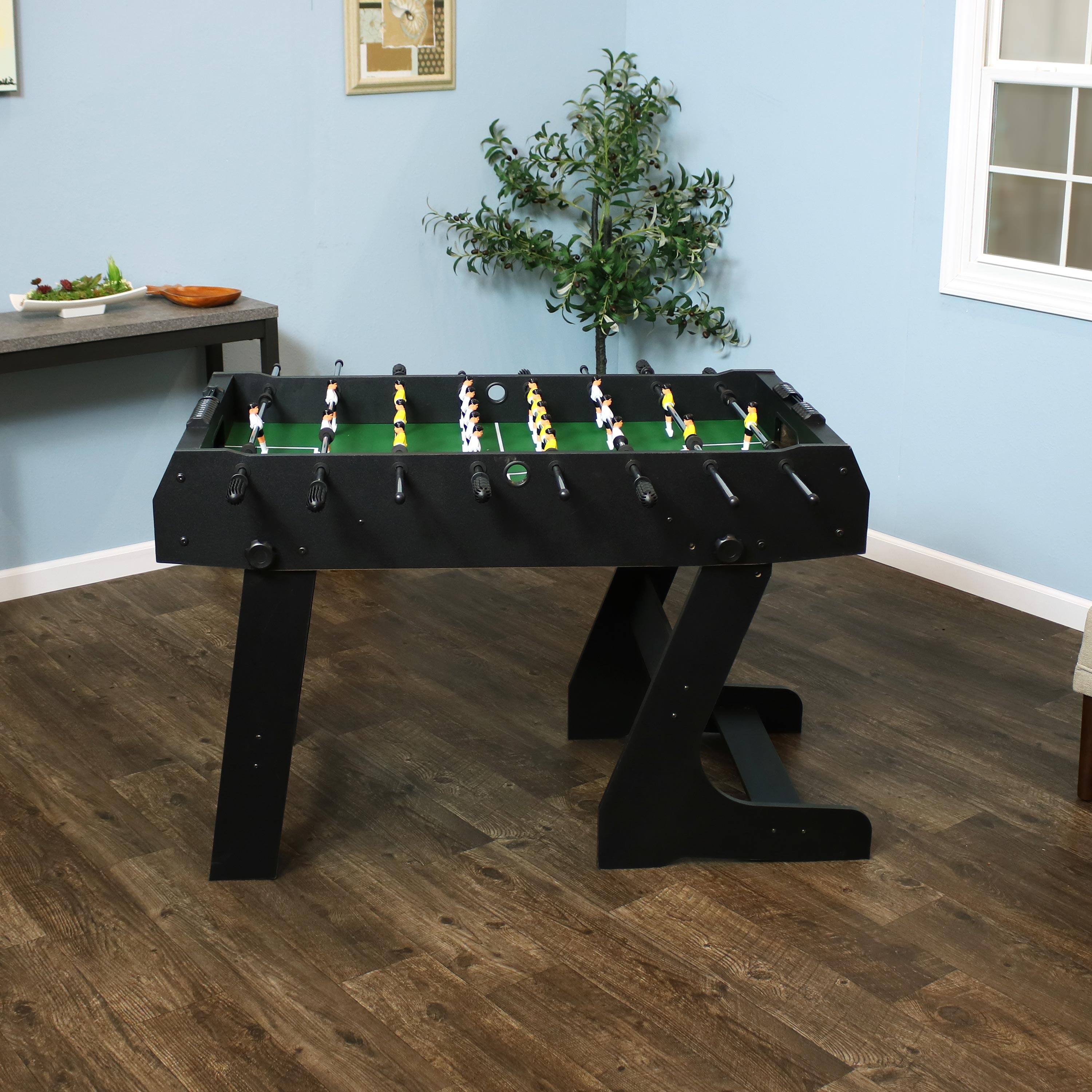 Alt View 7. Sunnydaze - 48 in Folding Indoor Foosball Game Table - Black.