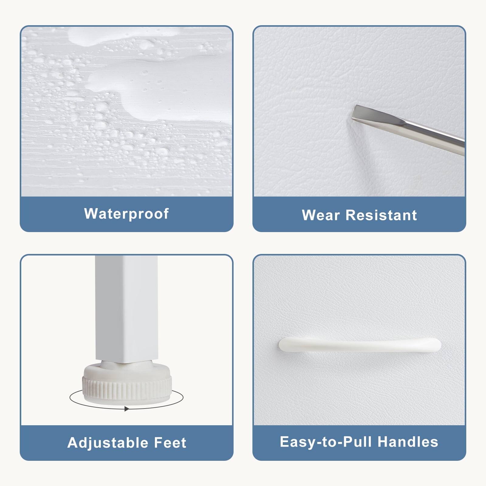 Waterproof  
Wear Resistant  
Adjustable Feet  
Easy-to-Pull Handles