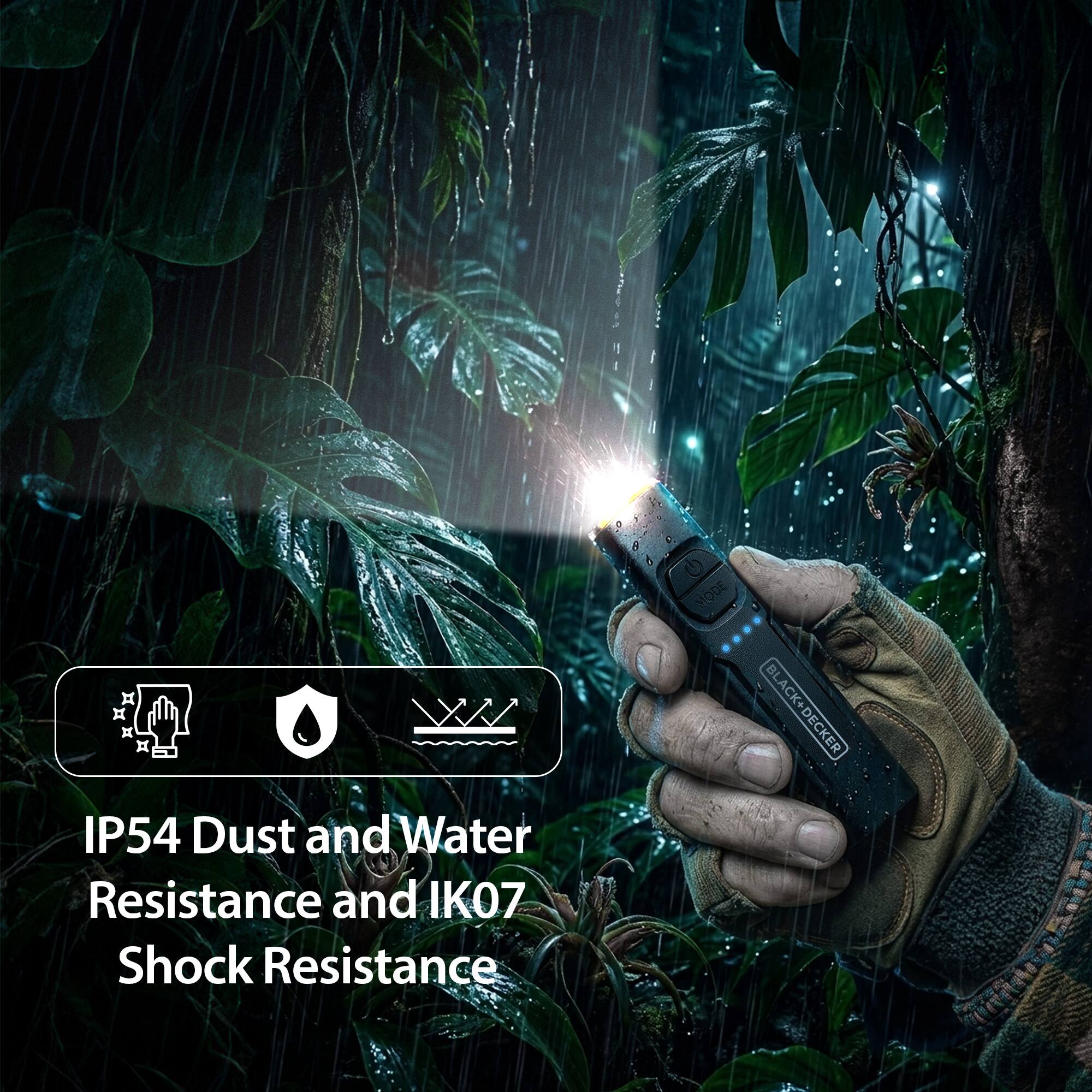 IP54 Dust and Water Resistance and IK07 Shock Resistance