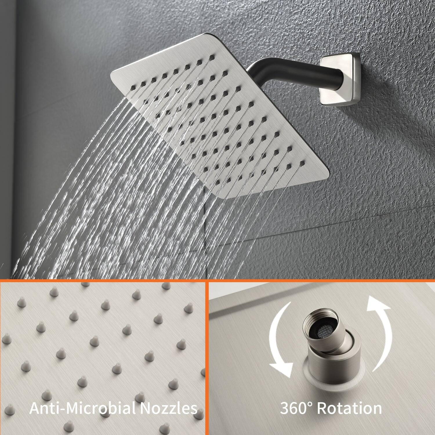 Anti-Microbial Nozzles  
360° Rotation