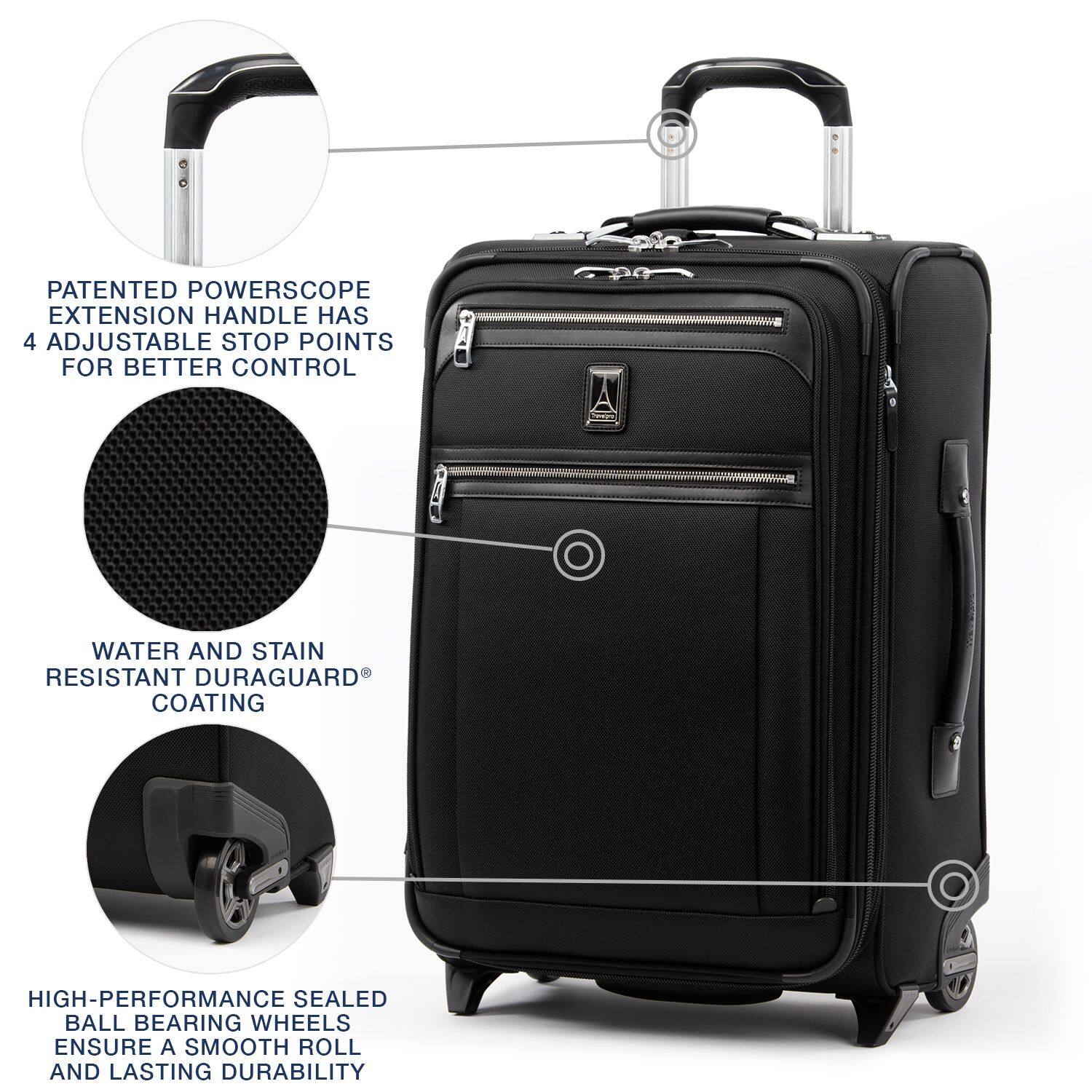 PATENTED POWERSCOPE EXTENSION HANDLE HAS 4 ADJUSTABLE STOP POINTS FOR BETTER CONTROL

WATER AND STAIN RESISTANT DURAGUARD® COATING

HIGH-PERFORMANCE SEALED BALL BEARING WHEELS ENSURE A SMOOTH ROLL AND LASTING DURABILITY