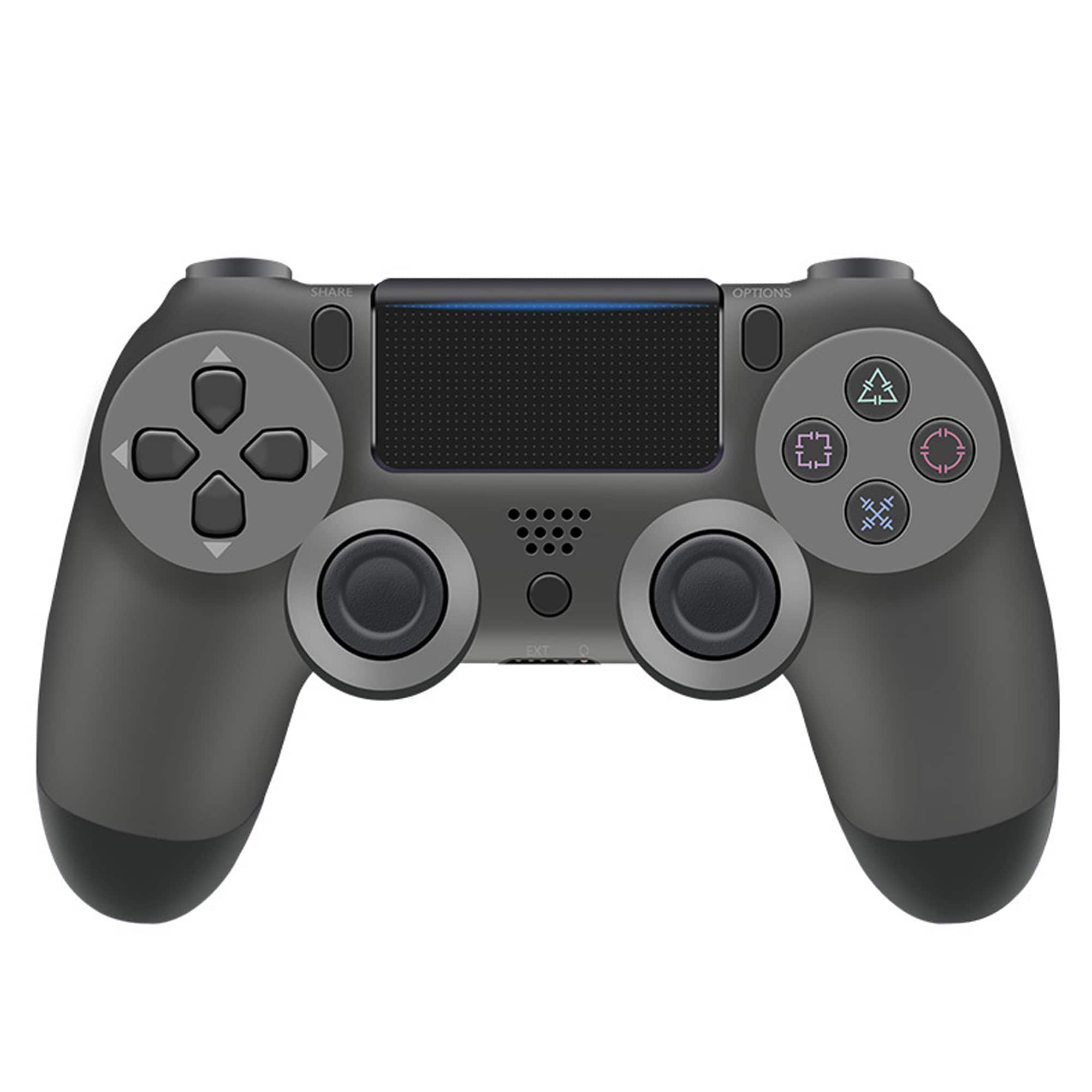 YONWAY - Wireless Bluetooth Game Controller for PlayStation 4, Console Gamepad with Touch Panel, Six-axis Dual Vibration - Steel Black