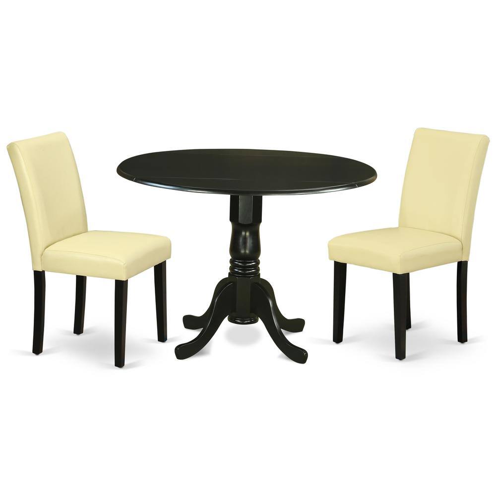 Back. East West Furniture - Dining Room Set Black - Brown.