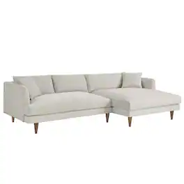 Zoya Right-Facing Down Filled Overstuffed Sectional Sofa by Modway - White