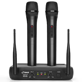 Pyle - Channel Microphone System-VHF Fixed Dual - Black
