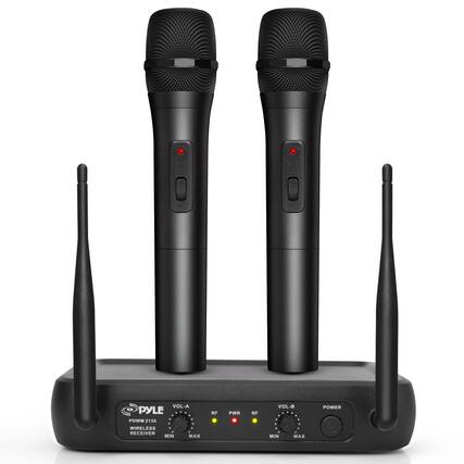 WIRELESSMICAM 2 Wireless Dynamic Microphones With Receiver – Open Box – Cardioid, Black