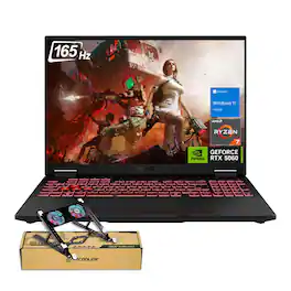 ASUS - TUF A16 16" FHD+ Gaming Laptop - AMD Ryzen 7 260 with 16GB RAM - 1TB SSD - NVIDIA GeForce RTX 5060 - PCO Laptop Cooler - Gray