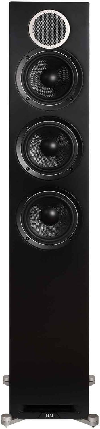 Left. ELAC - Elac DFR52-BK - Debut Reference 5.25" Floor Speaker - Black, Sold Individually - Black/Gray.