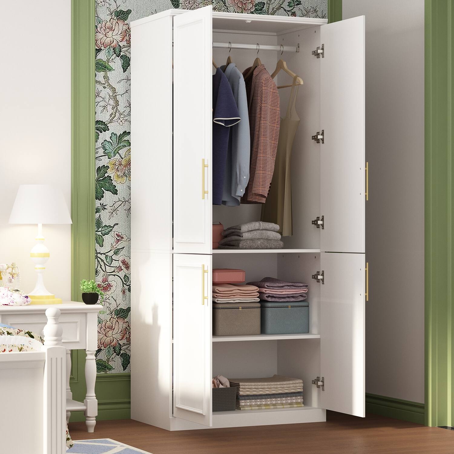Left. FUFU & GAGA - FUFU&GAGA Modern Minimalist Wardrobe - Organize in Style - White.